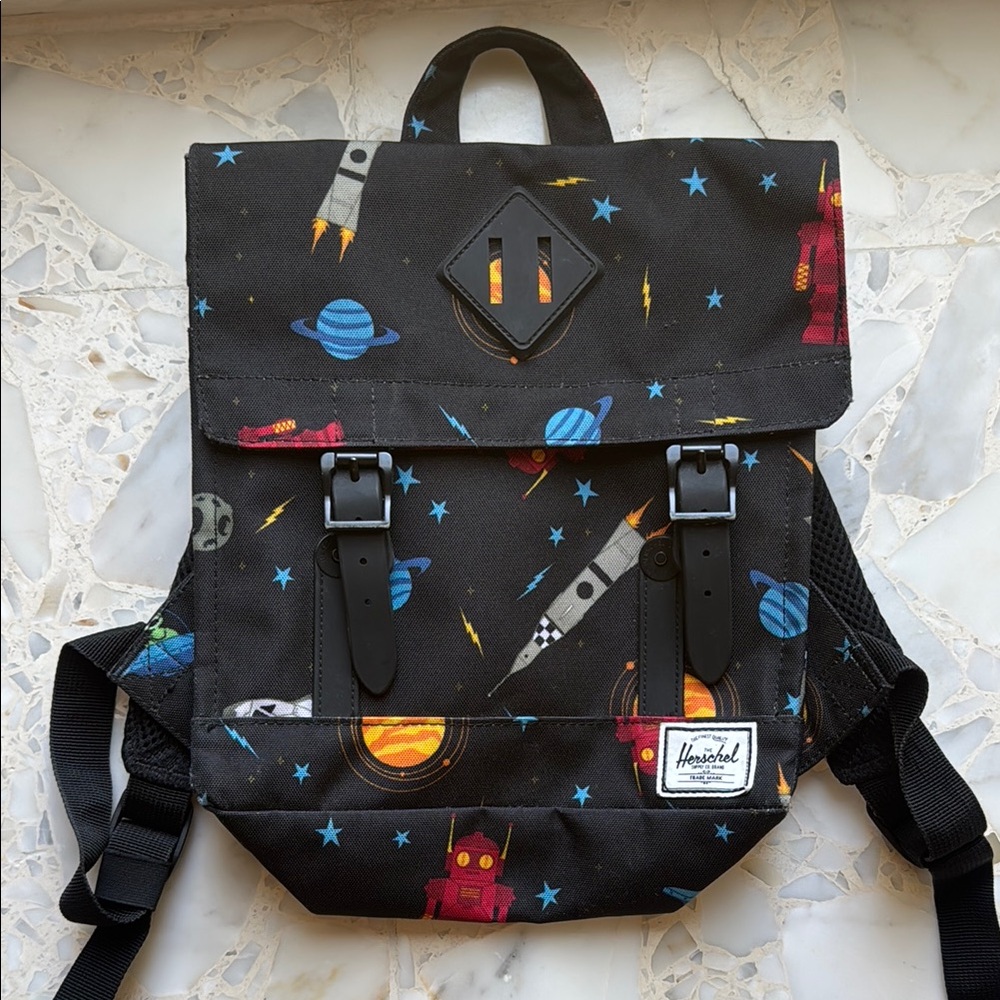 Herschel Black Space-Themed Backpack